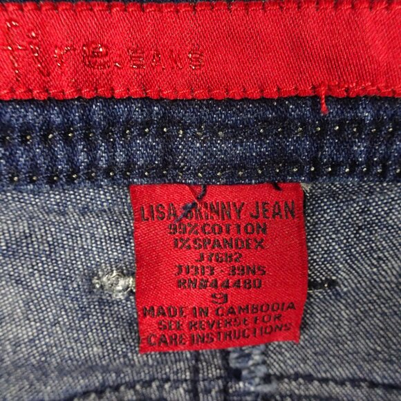 Y2K Vintage Fire Jeans Juniors Lisa Skinny Jeans Size 9 - Picture 5 of 8